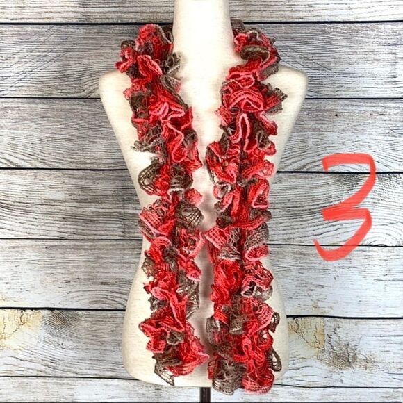 NEW Handmade knit ruffle scarf. - Picture 4 of 14